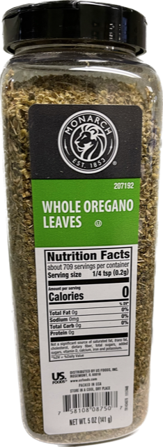 (image for) Oregano Dried Leaves Plastic Shaker 5oz